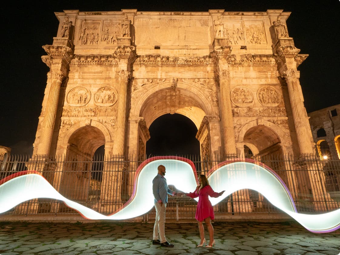 Light Painting photoshoot in Italy