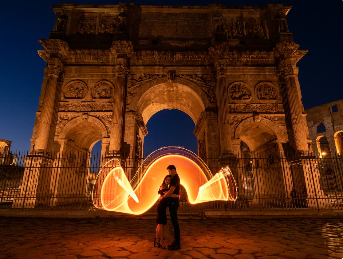 Light Painting photoshoot in Italy