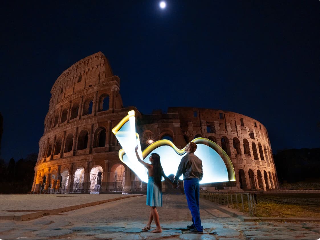 Light Painting photoshoot in Italy