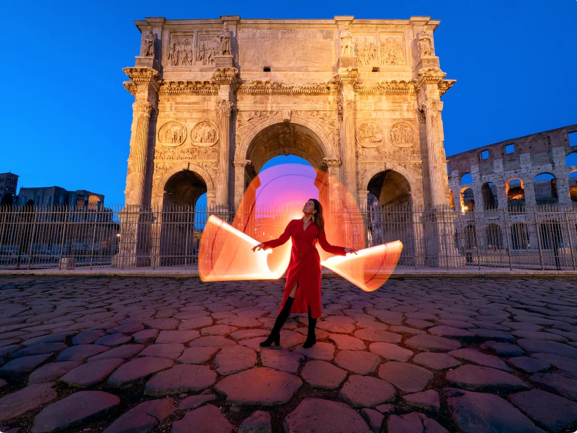 Light Painting photoshoot in Italy