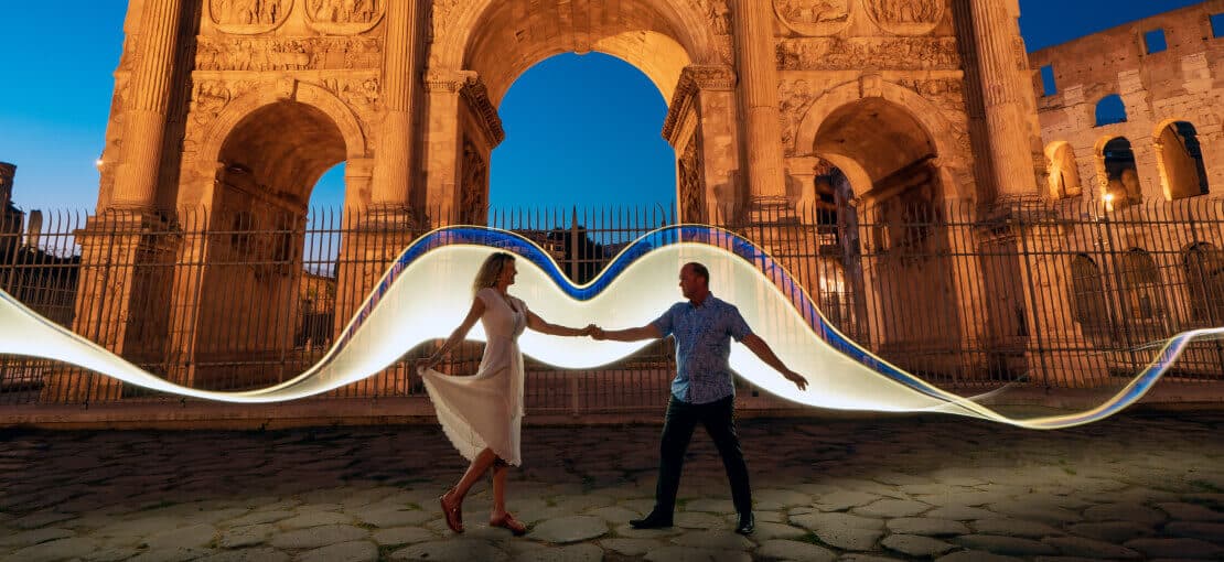 Light Painting photoshoot in Italy